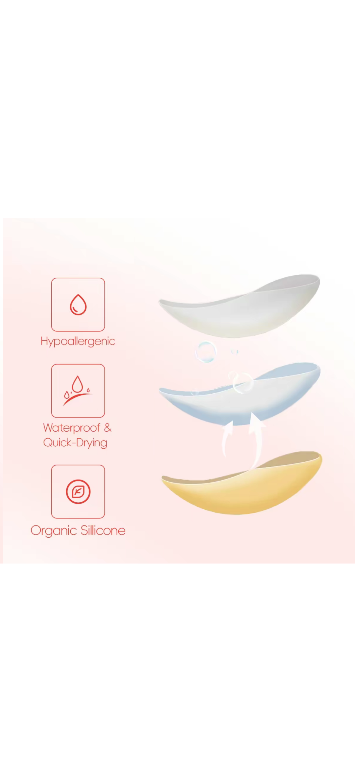 New and improved womens sticky bra with waterproof organic silicone and quick-drying features