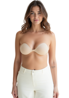 New and improved womens sticky bra in nude color ideal for seamless support under clothing