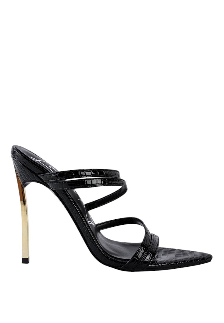 New Affair Croc Strappy High Heel Sandals