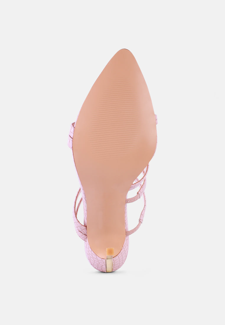 New Affair Croc Strappy High Heel Sandals