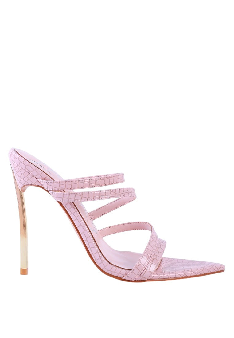 New Affair Croc Strappy High Heel Sandals