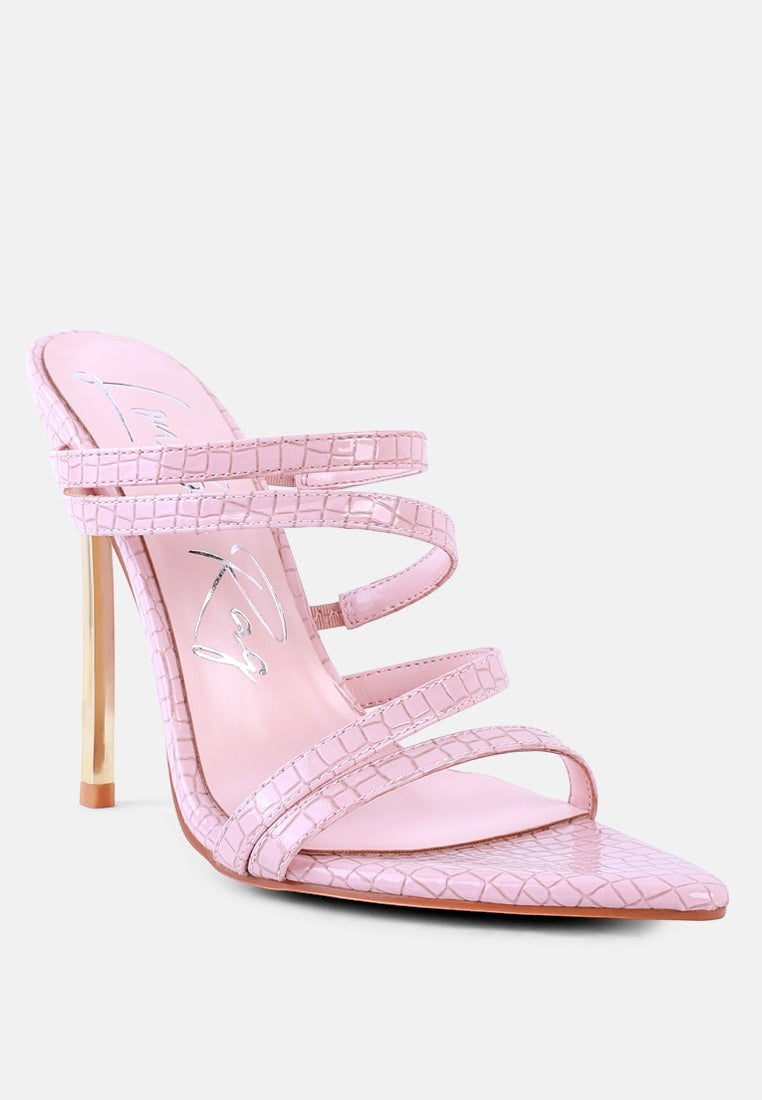 New Affair Croc Strappy High Heel Sandals