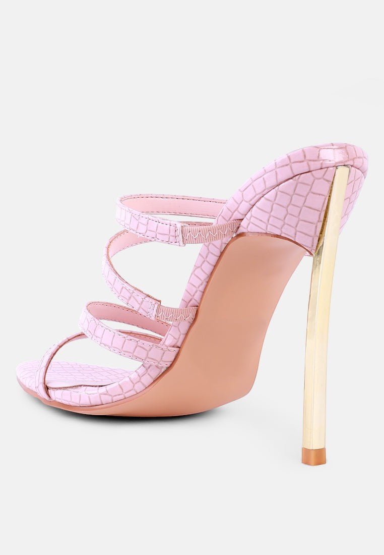 New Affair Croc Strappy High Heel Sandals