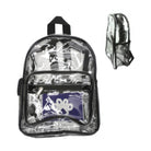 Transparent NFL event clear bag policy backpack with front pocket and adjustable straps