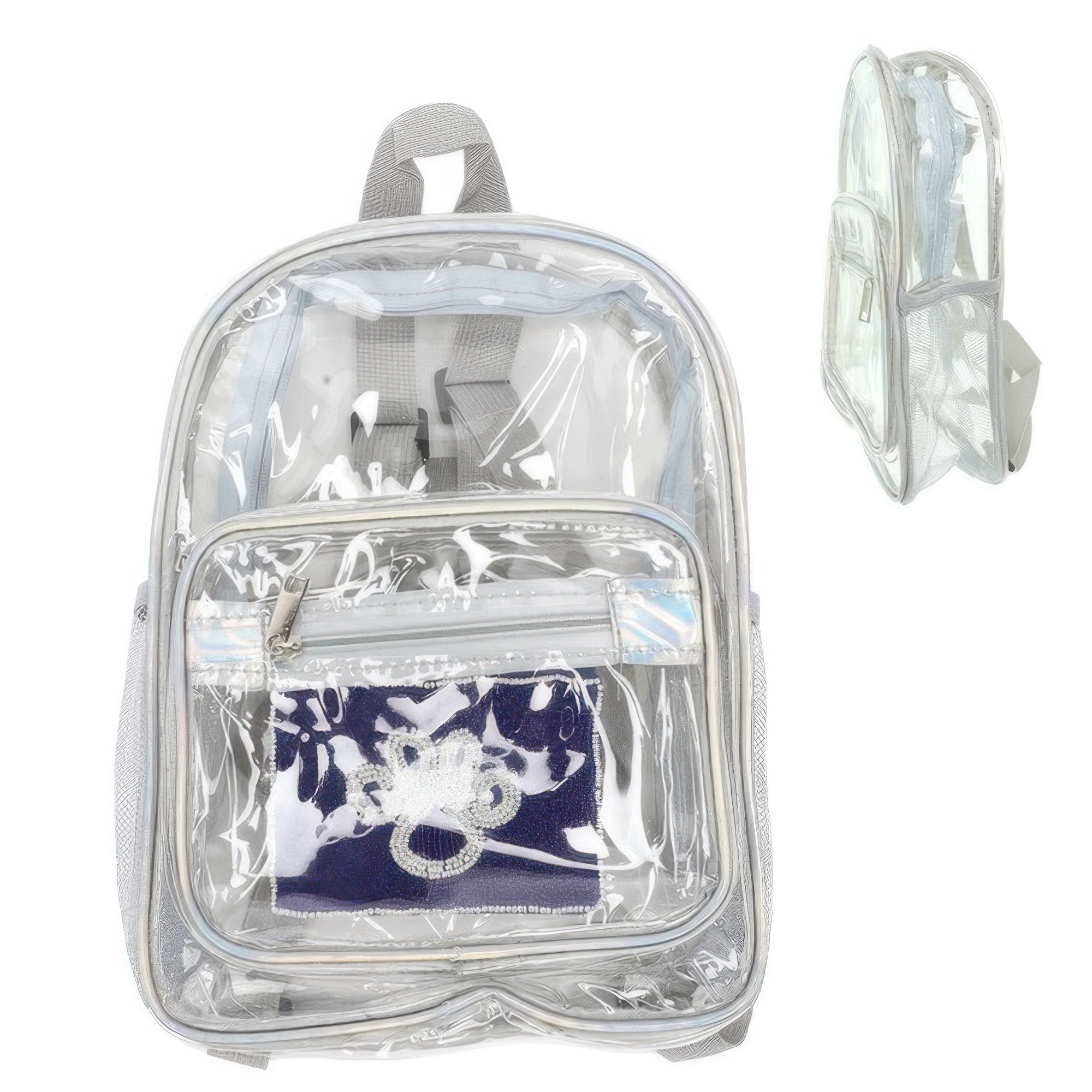 VacationGrabs NFL event clear bag policy backpack with spacious compartments and adjustable straps