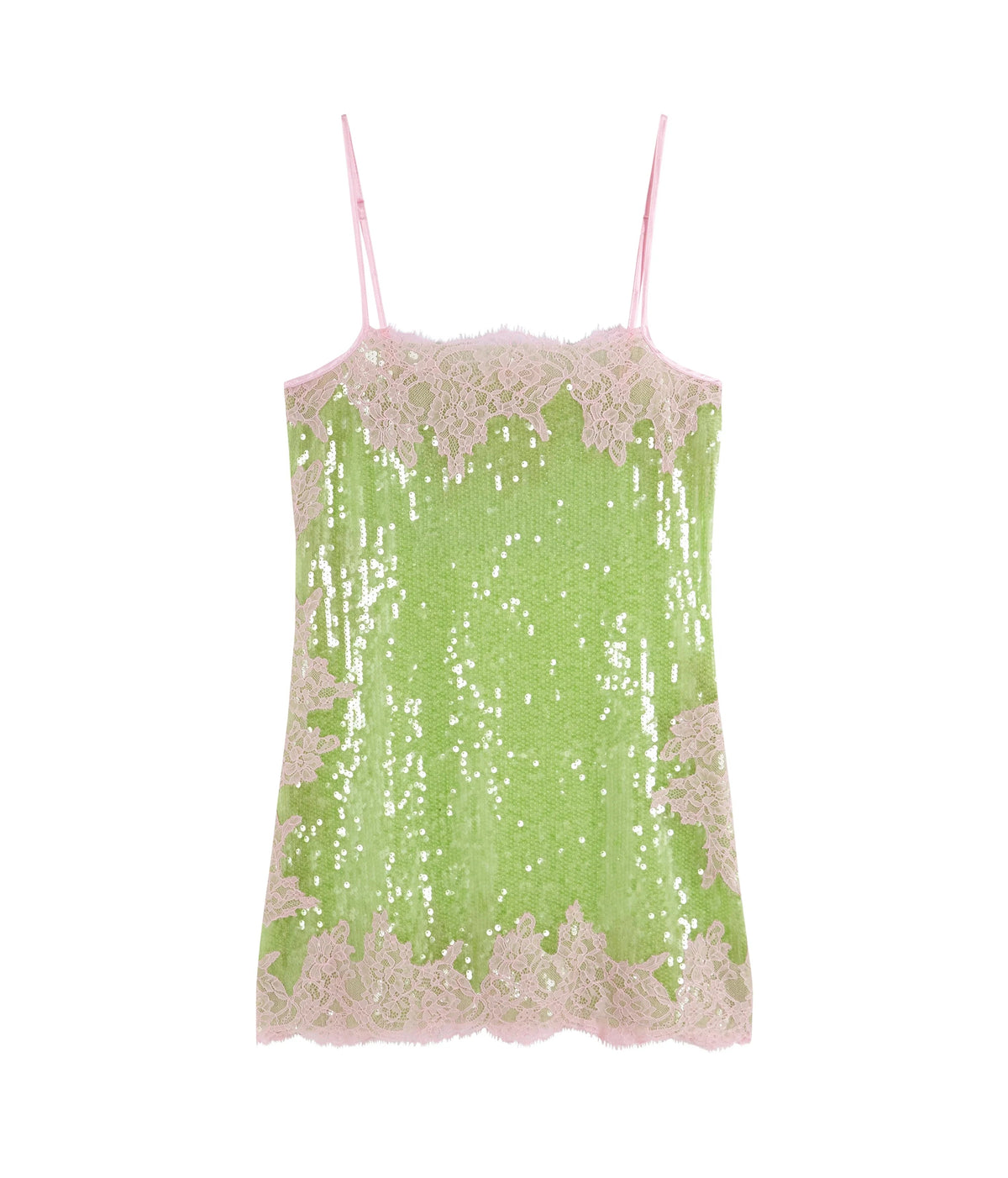 Women's green night out lace trim dresses, sequined for elegant events