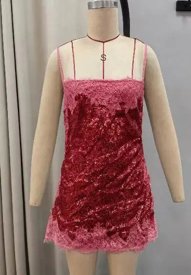 Women's floral dress in vibrant red for summer outings
