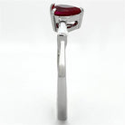 Elegant women's ring featuring a red gemstone in no plating stainless steel jewelry design