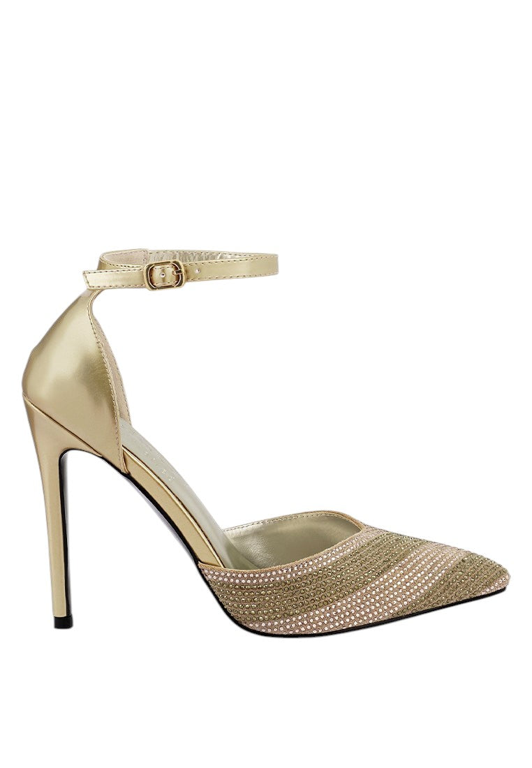 Nobles Rhinestone Patterned Stiletto Sandals