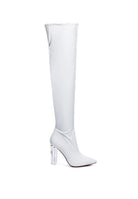 Women's Shoes - Boots Noire Thigh High Long Boots In Patent Pu