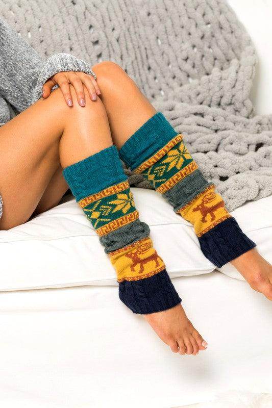 Nordic Snowflake Leg Warmers - VacationGrabs