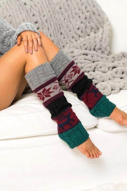 Nordic Snowflake Leg Warmers - VacationGrabs