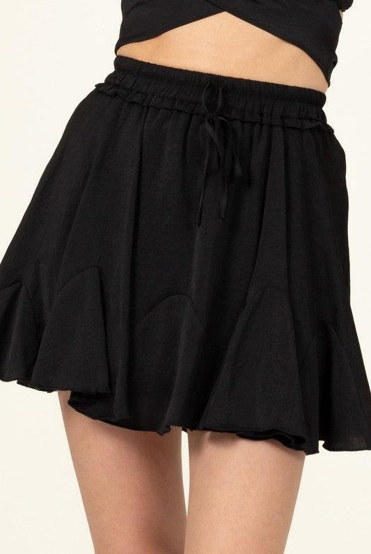 Women's Skirts Not Your Girl Drawstring Ruffled Mini Skirt
