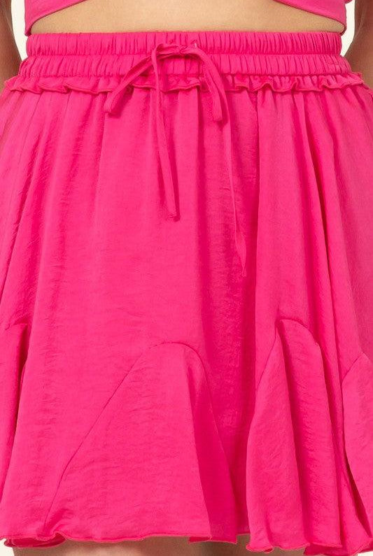 Women's Skirts Not Your Girl Drawstring Ruffled Mini Skirt