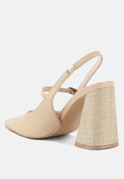 London Rag International nougat flared heel sandals with stylish design and comfortable back strap