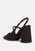 Black London Rag International nougat flared heel sandals with a stylish slingback design
