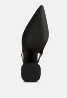 London Rag International nougat flared heel sandals with a stylish pointed toe design for a chic look