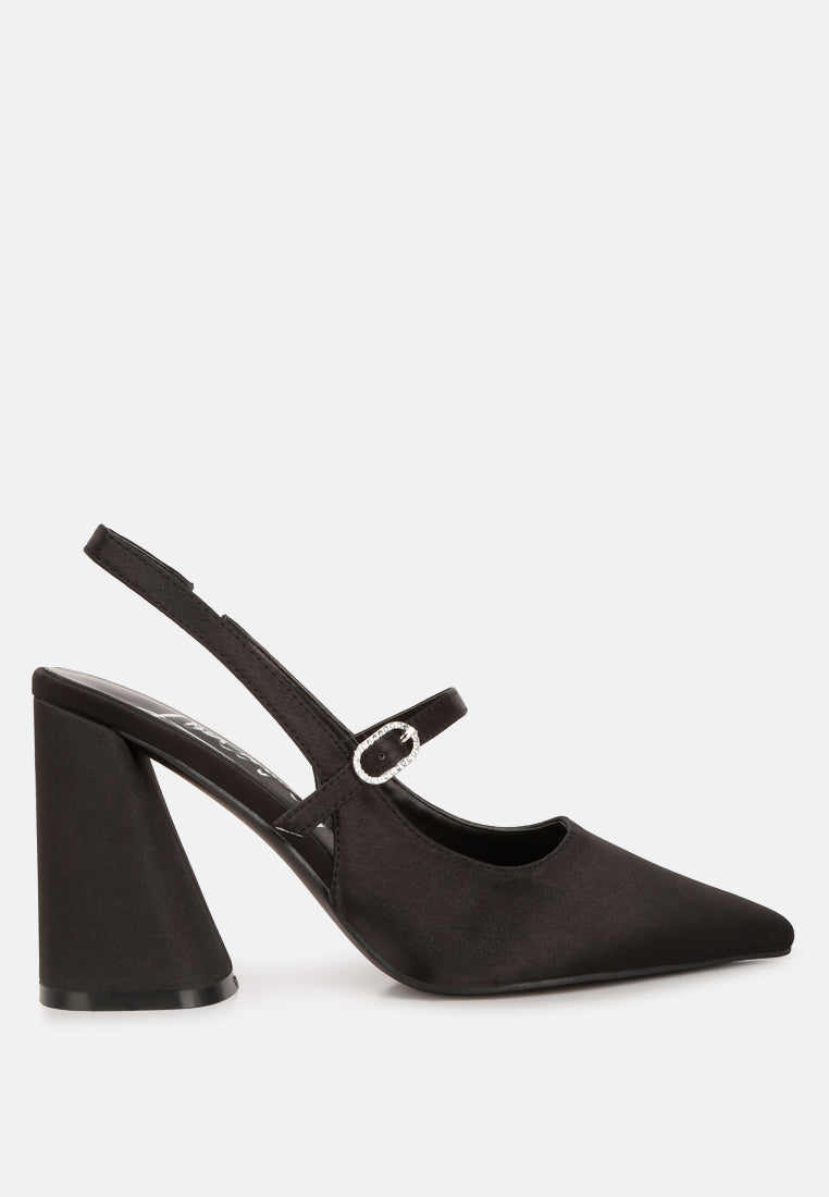 Elegant black nougat flared heel sandals with a stylish strap for women's formal wear