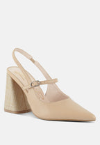Nougat Flared Heel Party Sandals