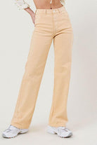 Women's Jeans Nude High Waisted Wide Cut Straight Leg