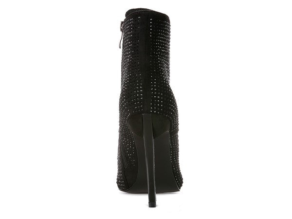Rag Company nude sparkly lace up booties with high heels and textured design for stylish footwear