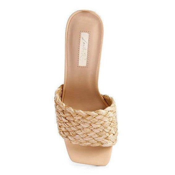 Ny Tour Braided Strap Heeled Sandals - VacationGrabs
