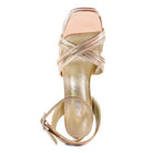 Nyle heeled sandals by Rag Company with stylish cross straps and ankle buckle for women