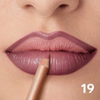 Nyx nude truffle lip liner applied on lips for a flawless finish