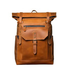 Brown leather backpack with quality leather protection for daily use