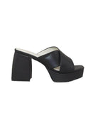 Oasis Society black platform mule sandals with stylish block heels for women's casual or formal wear
