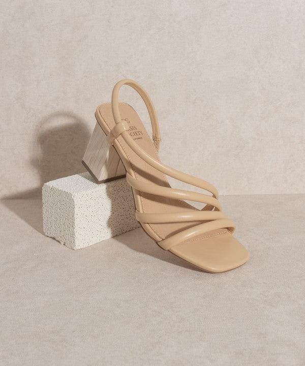 Oasis Society stylish vacation sandals with a block heel and strappy design in neutral tones
