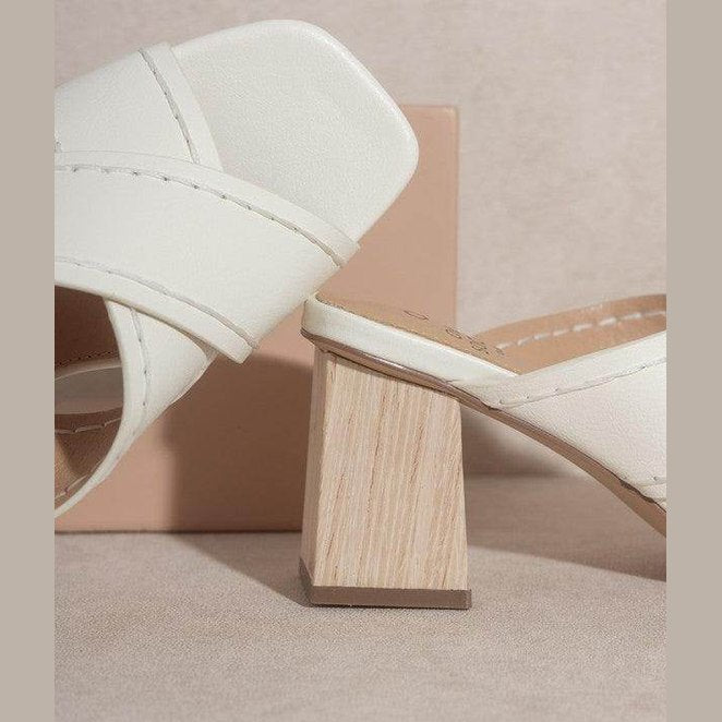 Oasis Society Women's Summer Vacation Sandals with Block Heel in White for Stylish Comfort