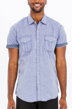 Brayden Striped Vacation Shirt with Contrast Sleeve Detail
