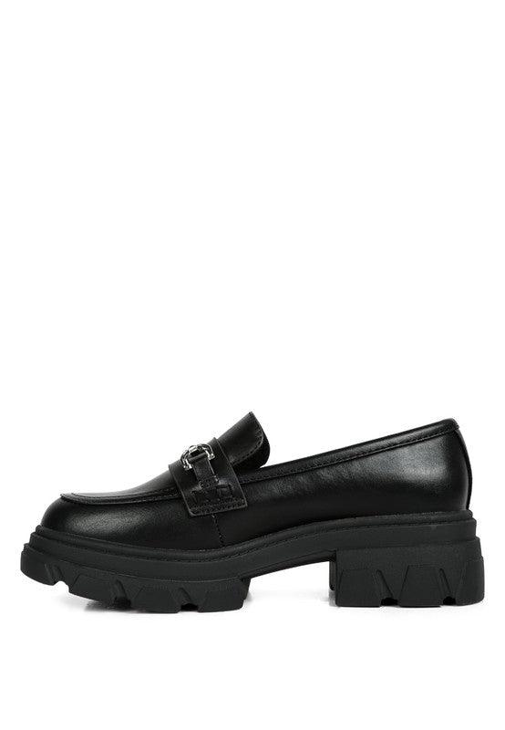 Women's Shoes - Flats Oklyn Horsebit Emblesihed Chunky Platform Loafers