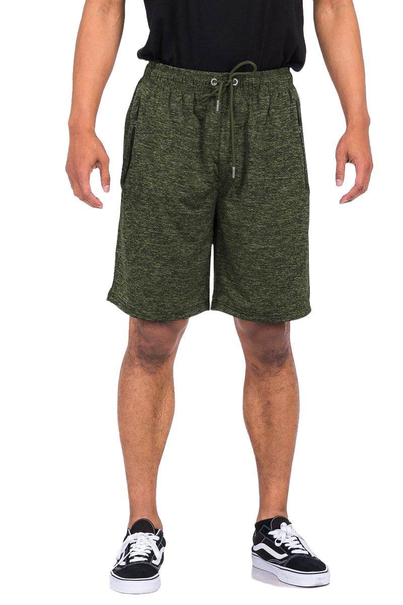 Olive Marbled Light Weight Active Shorts - VacationGrabs