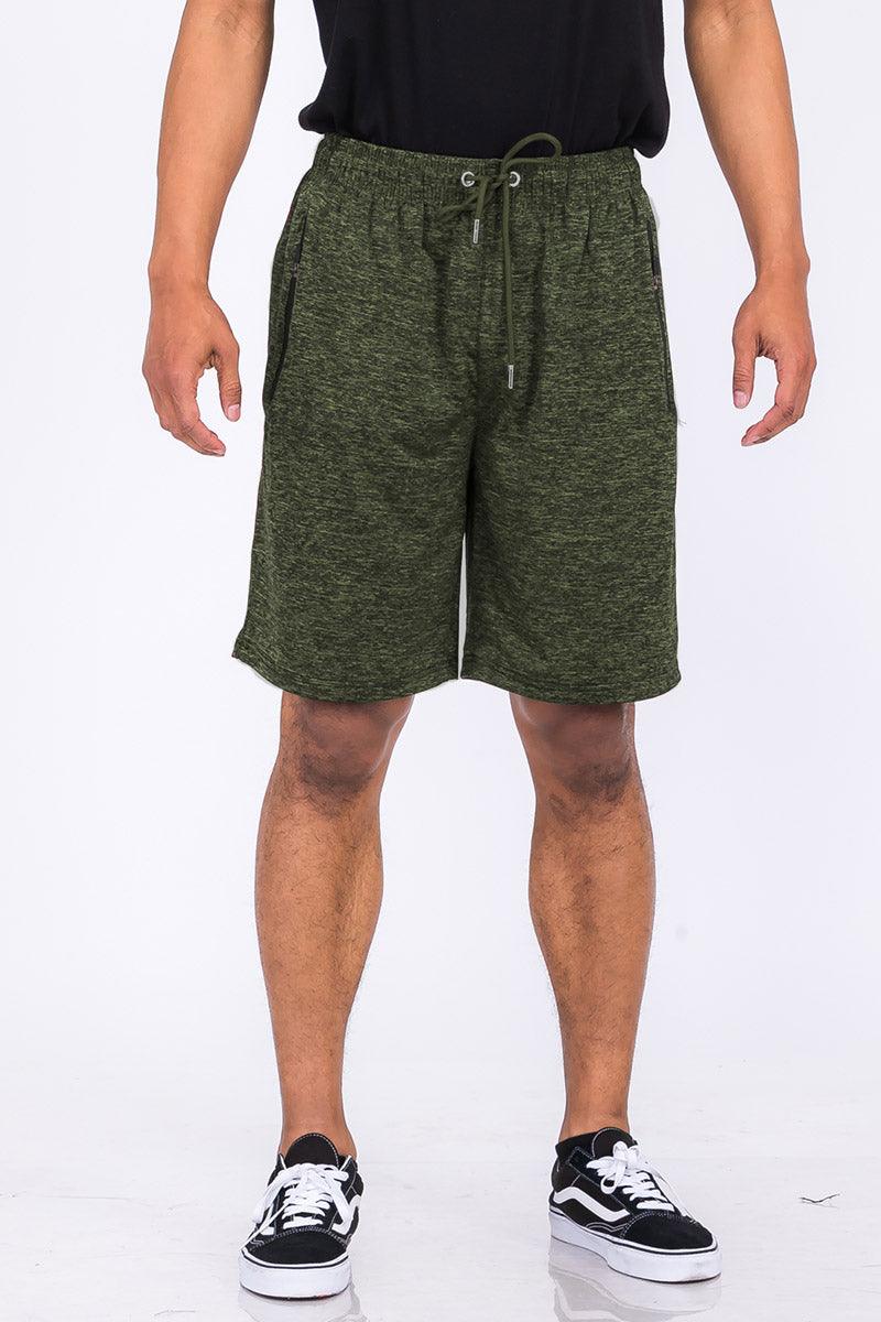 Men's Activewear Olive Marbled Light Weight Active Shorts