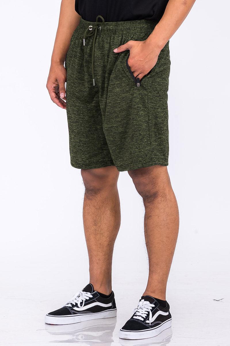 Men's Activewear Olive Marbled Light Weight Active Shorts