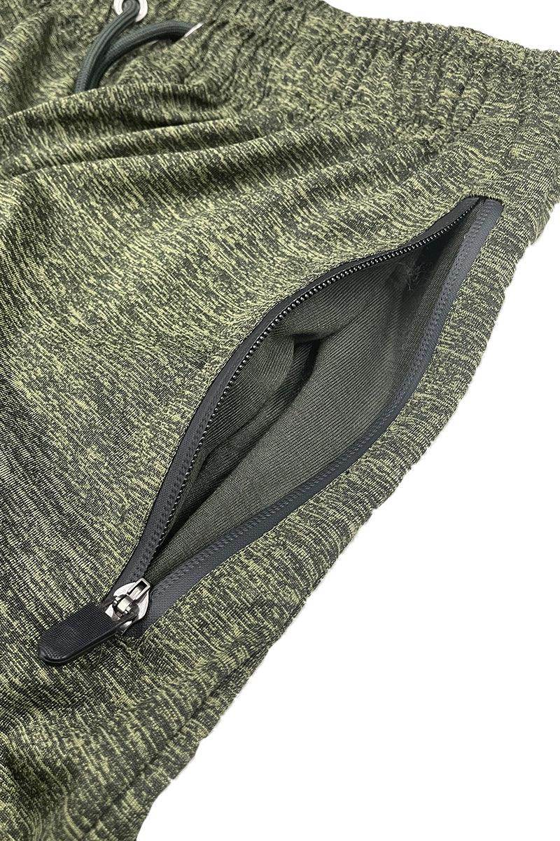 Olive Marbled Light Weight Active Shorts - VacationGrabs
