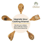 Olive Wood Kitchen Servers Set -5 pcs - VacationGrabs