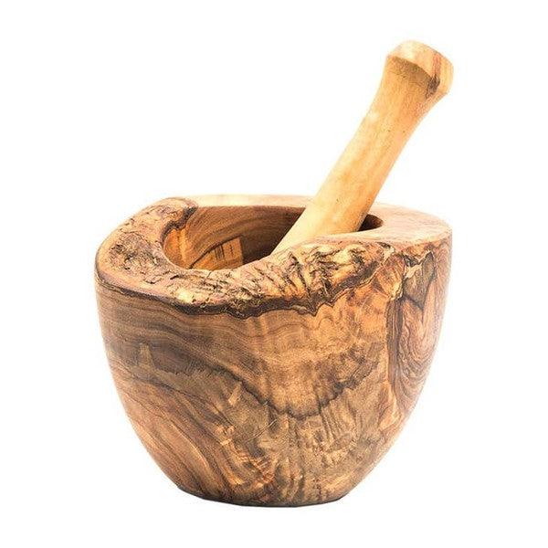 Home Essentials Olive Wood Rustic Mortar and Pestle