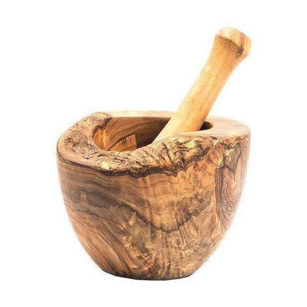 Olive Wood Rustic Mortar and Pestle - VacationGrabs