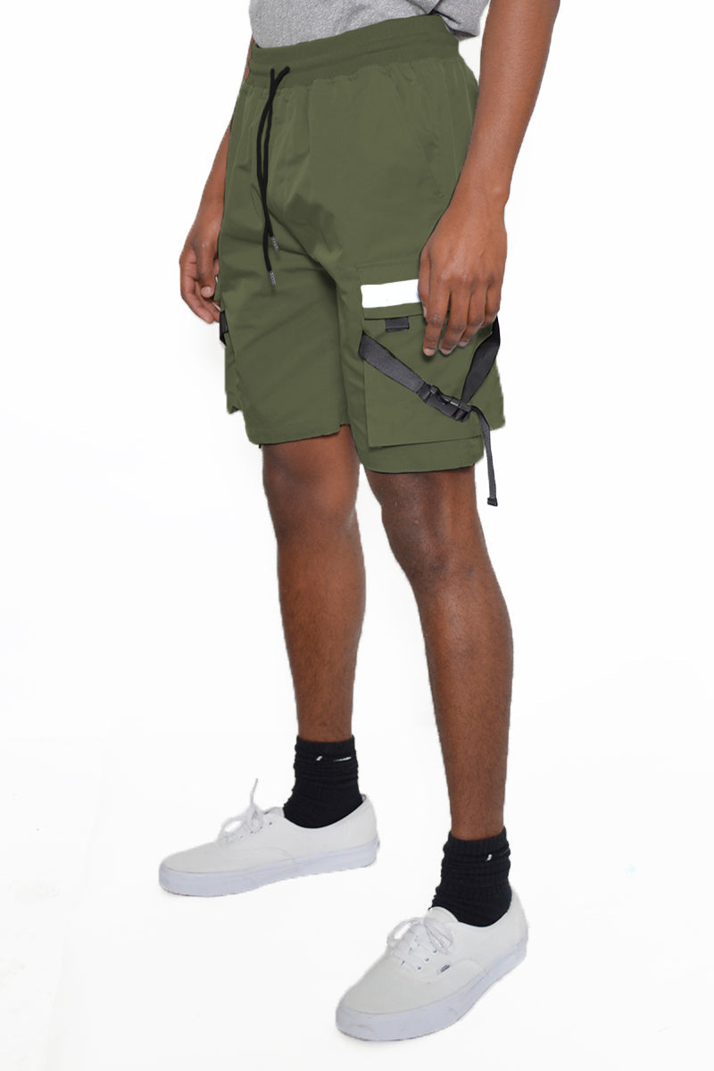 Men's Tactical Cargo Shorts with Straps & Buckle