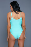 Women's mint green one piece swimsuit bathing suits for poolside fun
