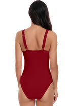 Women's red one piece swimsuit bathing suits for swimming or beachwear