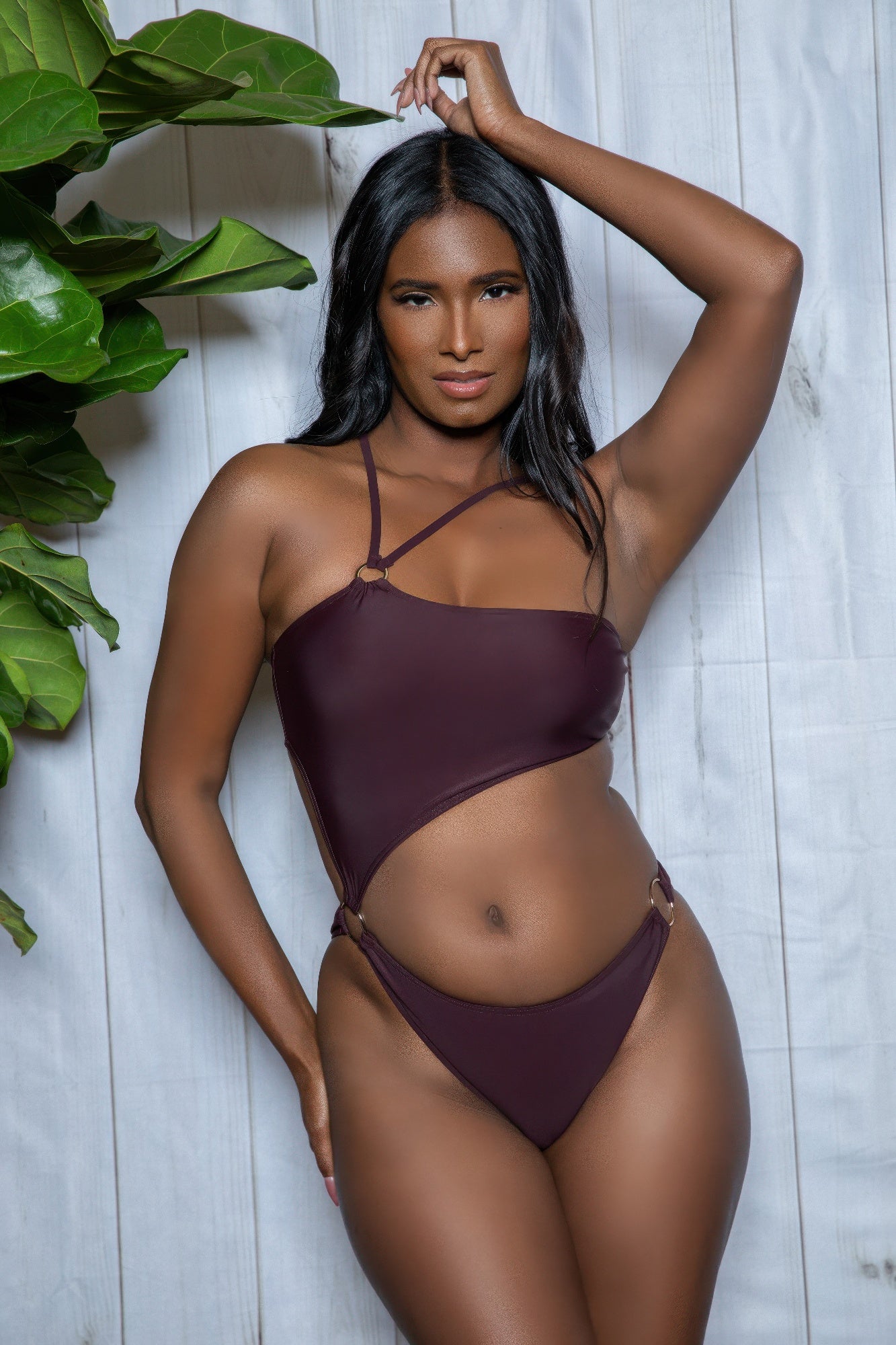 Women's burgundy one piece swimsuit bathing suits for stylish beach days