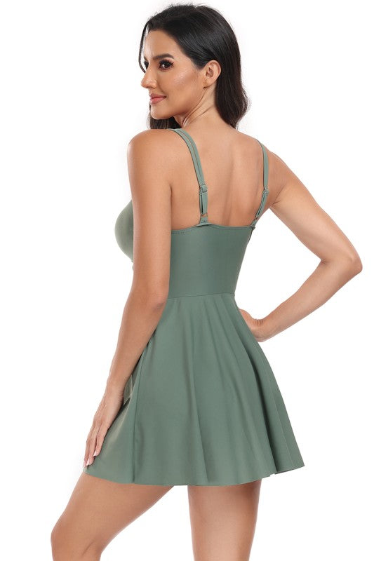 Women's green one piece swimsuit bathing suits for poolside fun