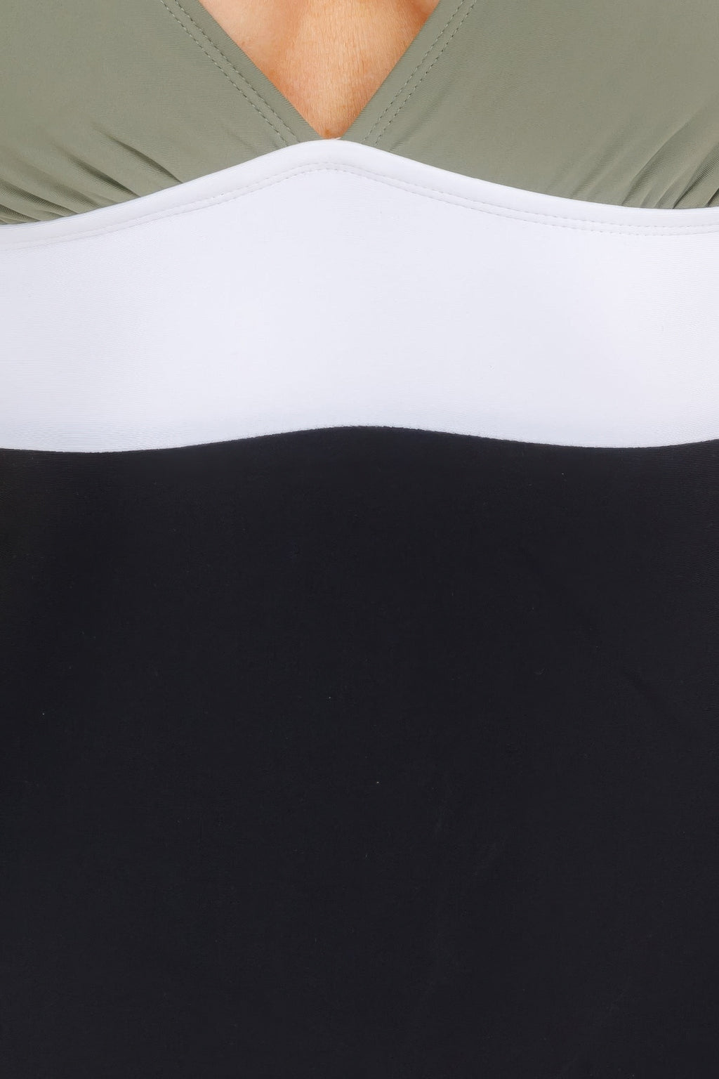 Women's one piece swimsuit bathing suits in green, black, and white