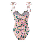 Pink floral one piece swimsuit bathing suits for summer beach outings