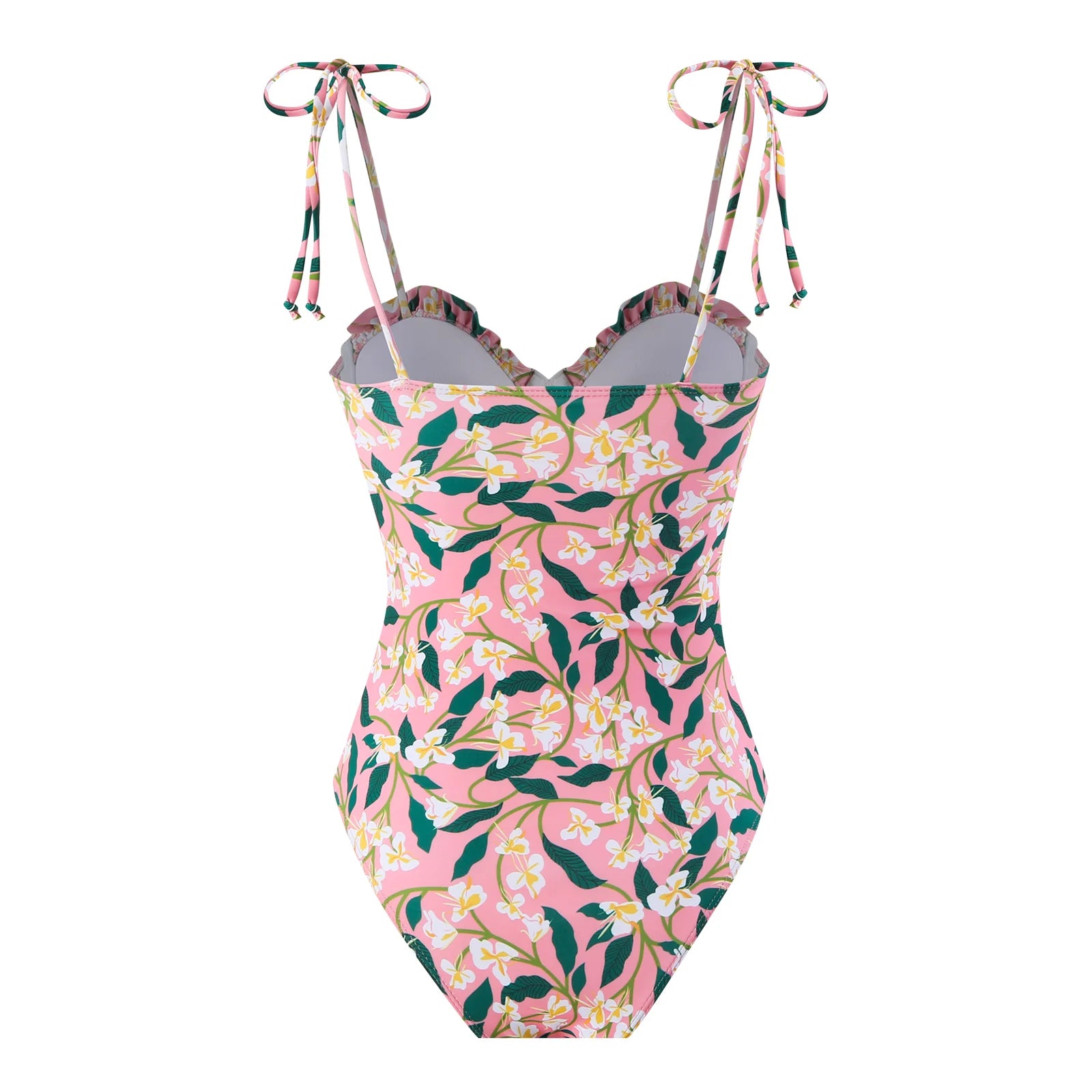 Pink floral one piece swimsuit bathing suits for summer beach outings