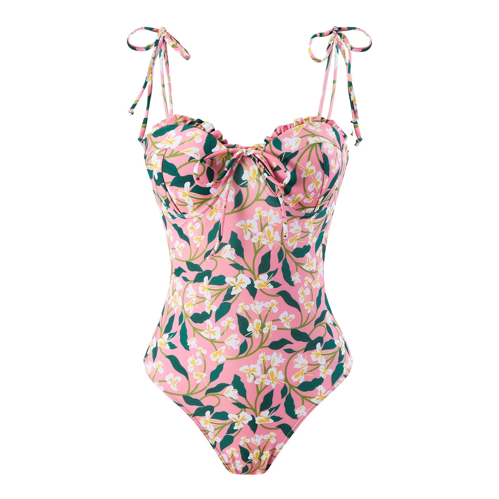 Floral pink one piece swimsuit bathing suits for stylish beach wear